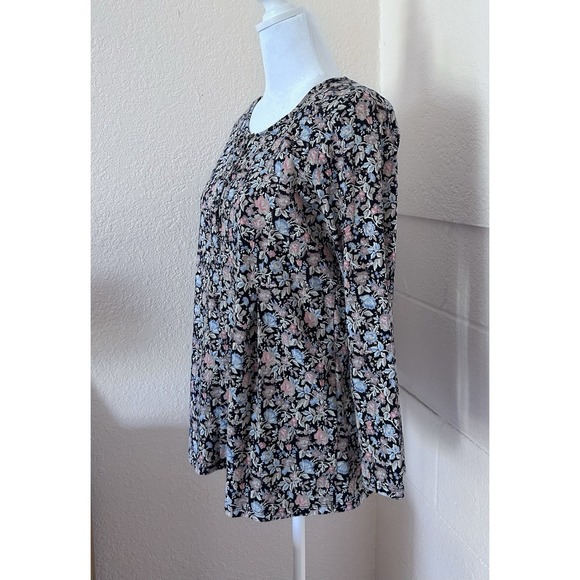 J. Jill Floral Long Sleeve Pleated Coquette Boho Women's Top Size XSP, GUC - Picture 3 of 12